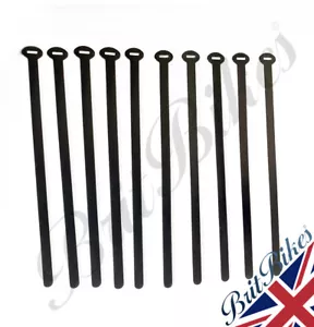 10x PREMIUM QUALITY 6" BLACK ALLOY METAL CABLE TIES BSA NORTON TRIUMPH 60-4254 - Picture 1 of 3