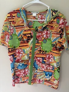 Alberto Makali superweicher Hoodie mit Blumenmuster und Reißverschlussverzierung Gr. L - Bild 1 von 7