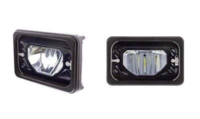 一对 ULTRALIT 4 英寸 x 6 英寸加热 LED 低光束黑色车头灯带玻璃镜头 — 第 1/4 张图片