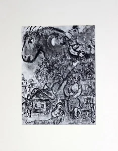 Marc Chagall Heliogravure First Edition Villagers 1968 - Bild 1 von 2