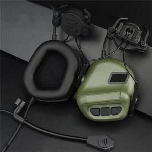 Headset Tactical Helmet Noise Reduction Sound Pickup Headphone With Rail Adapter - Picture 1 of 22
