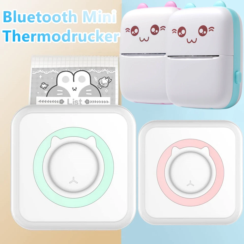 Mini Thermal Printer Pocket Bluetooth Phone Photos Label Printing Thermodrucker - Bild 1 von 1