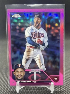 2023 Topps Chrome #28 Byron Buxton, Minnesota Twins - Pink Refractor Parallel - Bild 1 von 2