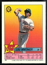 Lou Whitaker Andre Dawson 1989 O-Pee-Chee Stickers Super Star Backs #6 Detroit