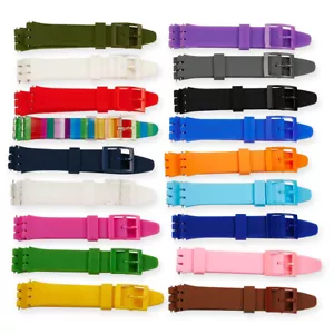 17mm Silicone Rubber Swatch Watch Strap Soft Band Replacement 18 COLOURS New - Picture 1 of 21