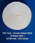 7/8 Inch - 23 mm  Oil Lamp Lantern Wick 10 Meter Roll ℮ FREE Shipping Worldwide