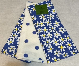 Kate Spade Küchentuch 3er Set Küchen Geschirrtücher 2 Blumen & 1 blaue Punkte Neu mit Etikett - Bild 1 von 2