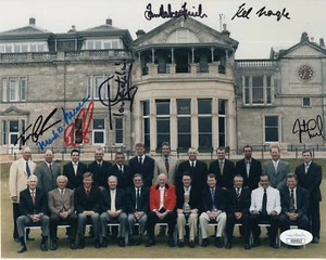 BRITISH OPEN HAND SIGNED 8x10 COLOR PHOTO SIGNED BY 7 OPEN CHAMPIONS JSA - Picture 1 of 1