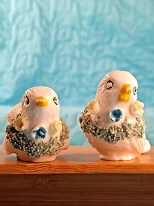 Christmas Birds w/ Spaghetti Trim, Wreaths & Flowers Vintage Miniature 1" - 1.5" - Picture 1 of 12