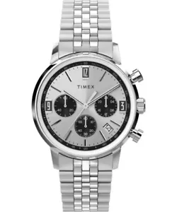New Timex Marlin Chronograph Tachymeter 40mm Stainless Steel Watch TW2W10400 - Picture 1 of 5