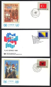 BOSNIA HERZOGOUINA ALBANIA TURKEY 1980//96 3 COUNTRY FLAG CVR FDC ISLAMIC COUNTR - Picture 1 of 1