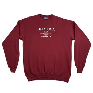 Felpa vintage Oklahoma Sooners uomo L made in USA Crable abbigliamento sportivo OU OK 90s - Foto 1 di 11