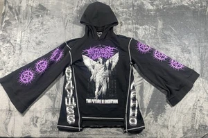 Killstar Future Hoodie Unisex Med Lila Oversized Flared Sleeves Gothic Grunge - Bild 1 von 11