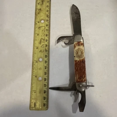 Vintage 1950's Imperial Boy Scout Knife 4 Blade Multi-Tool Pocket Knife - Image 1 of 4