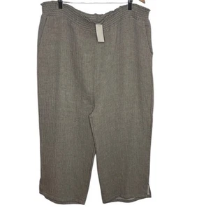 Pantaloni donna Amaryllis Tan Carolee vita fumè nuovi taglie forti 2X - Foto 1 di 4