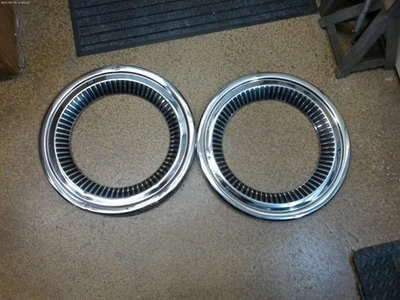 TRIM RINGS 1957 1958 Chevy CAMEO WHEEL OEM BEAUTY ORIGINAL TRUCK APACHE USED - Image 1 of 4