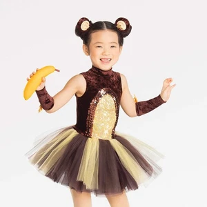 Dance Costume Large Child Brown Revolution RC20908 Jazz Tap Musical Theater Mon - Picture 1 of 3