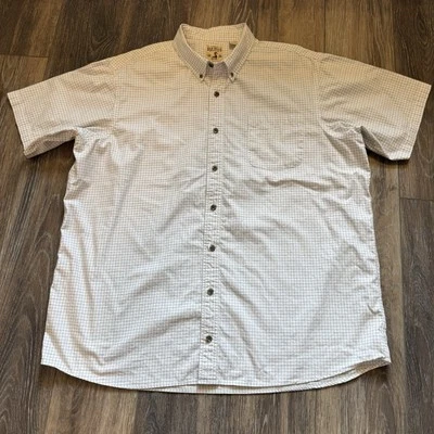 Hombre Red Head Marca Co/Cuello Botón/Manga Corta/A Cuadros/Camisa/Talla 3XL/Crema Foto 1 de 4