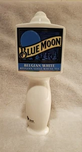 VINTAGE 7” Blue Moon Belgian White Wheat Draft Beer Tap Handle Bar Keg - Picture 1 of 5