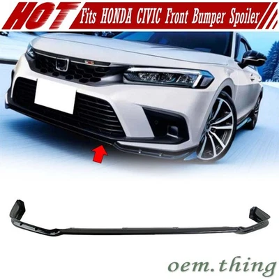 Painted Fits Honda Civic 11th 4D 5D Mugen Style Front Bumper Lip Spoiler 22-26 - Image 1 of 4