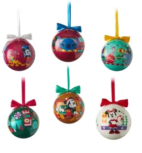 DISNEY "SHARE THE MAGIC" 6ER SET WEIHNACHTSKUGELN.. SELTEN, STITCH, MICKEY BOXED - Bild 1 von 7