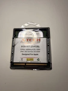 NEW A-Tech 8GB Kit (2x4GB) DDR3L 1600MHz PC3L-12800 SO-DIMM for Apple - Picture 1 of 2