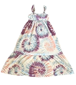 32 Degrees Cool Youth Girls Medium 10-12 Purple Tie Dye Summer Maxi Dress Cute - Picture 1 of 13