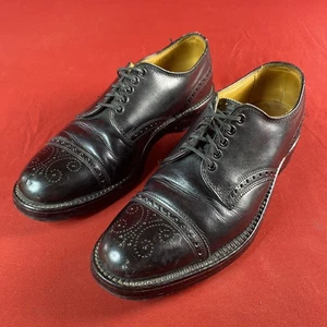 BOYDS Threadneedle Street Cap Toe Black Pebble Leather Dress Shoes - Men's 9B - Picture 1 of 9