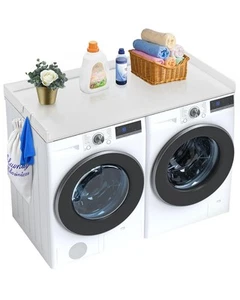 VEVOR Washer Dryer Countertop 54" x 27" Wooden Washer and Dryer Topper White - Picture 1 of 7