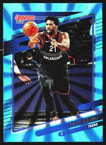 Joel Embiid 2021-22 Panini Donruss Teal Laser Holo Philaelphia 76ers #1 - Imagen 1 de 2
