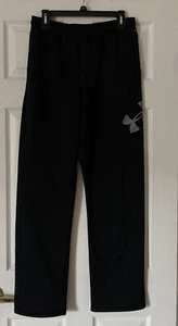 Preown UnderArmour Boys Black/Gray Graphic Print Cold Gear Storm Sweat Pants YXL - Picture 1 of 6