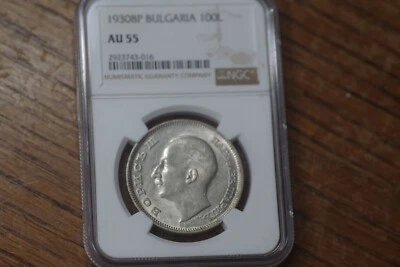 1930 Bulgaria 100 Leva NGC AU 55 plata, ¡hermosa moneda! Foto 1 de 4