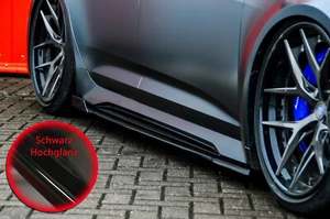 Seitenschweller Schweller mit Wing hinten aus ABS für Audi RS6 C8 Schwarz Glanz - Bild 1 von 3