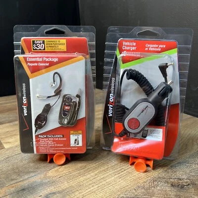 LG VX5200 Headset Car Charger Leather Cell Phone Case Essential Package+ Verizon - Image 1 of 4