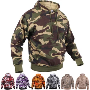 Camo Hoodie Pullover Hooded Sweatshirt Army Military Camouflage Tactical Fleece - Picture 1 of 12