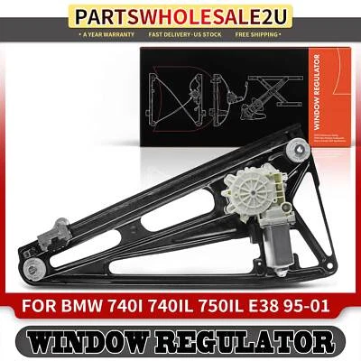 Regulador de ventana eléctrica con motor para BMW E38 740i 740iL 750iL 1994-01 trasero derecho Foto 1 de 4