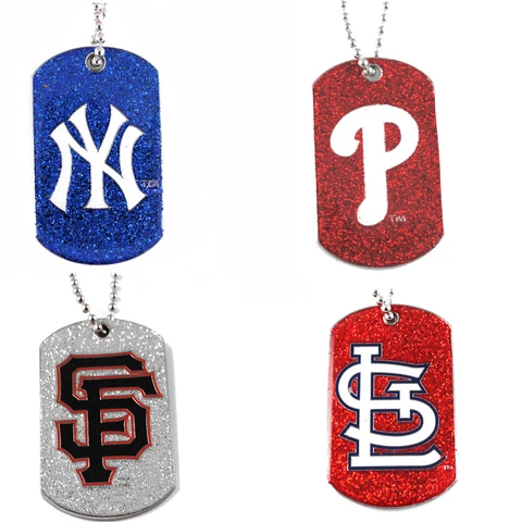 glitter dog tag necklace MLB PICK YOUR TEAM Cover