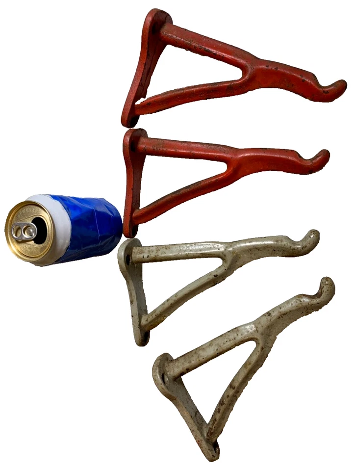 Juego de 4 soportes de pared antiguos de acero fundido industriales de alta resistencia Foto 1 de 4