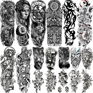 Vollarm temporäre Tattoos Ärmel für Männer Frauen realistisch gefälschter Tatoo Aufkleber - Bild 1 von 47