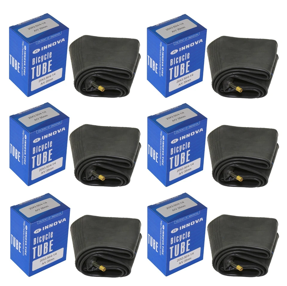 6 INNOVA Bicycle FAT Tube 20" x 4.00"/4-1/4" 35mm LONG Schrader/American Valve. - Image 1 of 1