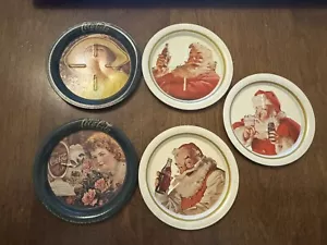Lot of 5 COCA COLA Small Tin Tip Trays - Picture 1 of 7