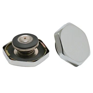 Triple chrome plated steel Hex-Style Radiator Cap (16psi) : "SAE 14-18 PSI Range - Picture 1 of 1