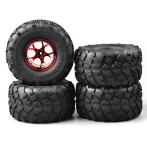 4X 1:10 Tires&Wheel Rims 132mm for 1/10 Truck RC Climbing Car - Picture 1 of 7