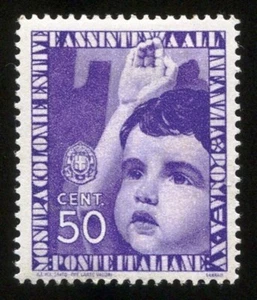 FASCIST 15TH YEAR PROMO STAMP for CHILD CARE and SUMMER CAMPS - ITALY 1937  /208 - Picture 1 of 24