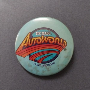 Six Flags Autoworld Auto World Flint Michigan MI 2 1/4" Pinback Button - Picture 1 of 2