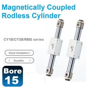 Pneumatic Bore15mm RMS Magnetic Couple Rodless Cylinder CY3B/CY1B-10-15-20-25-32 - Picture 1 of 22