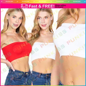 Women's Bralette Seamless Bandeau Bra Cup Strapless Top??Tube Stretchy Fit Basic - Picture 1 of 11