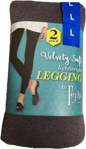Felina, 2 PACK Velvety Soft Lightweight Soft Leggings VARIETY BLACK GRAY NAVY - Picture 1 of 3