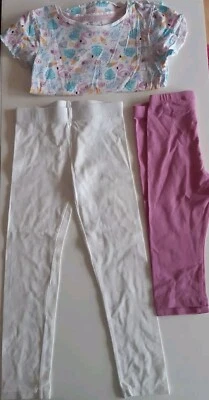 Mädchen Set, Gr.116 T-shirt+ 3/4 und langer Leggings - Bild 1 von 2