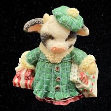 1994 Enesco Mary Moo Moos Shop Till The Cows Come Home Figure 3.5”T 3”W